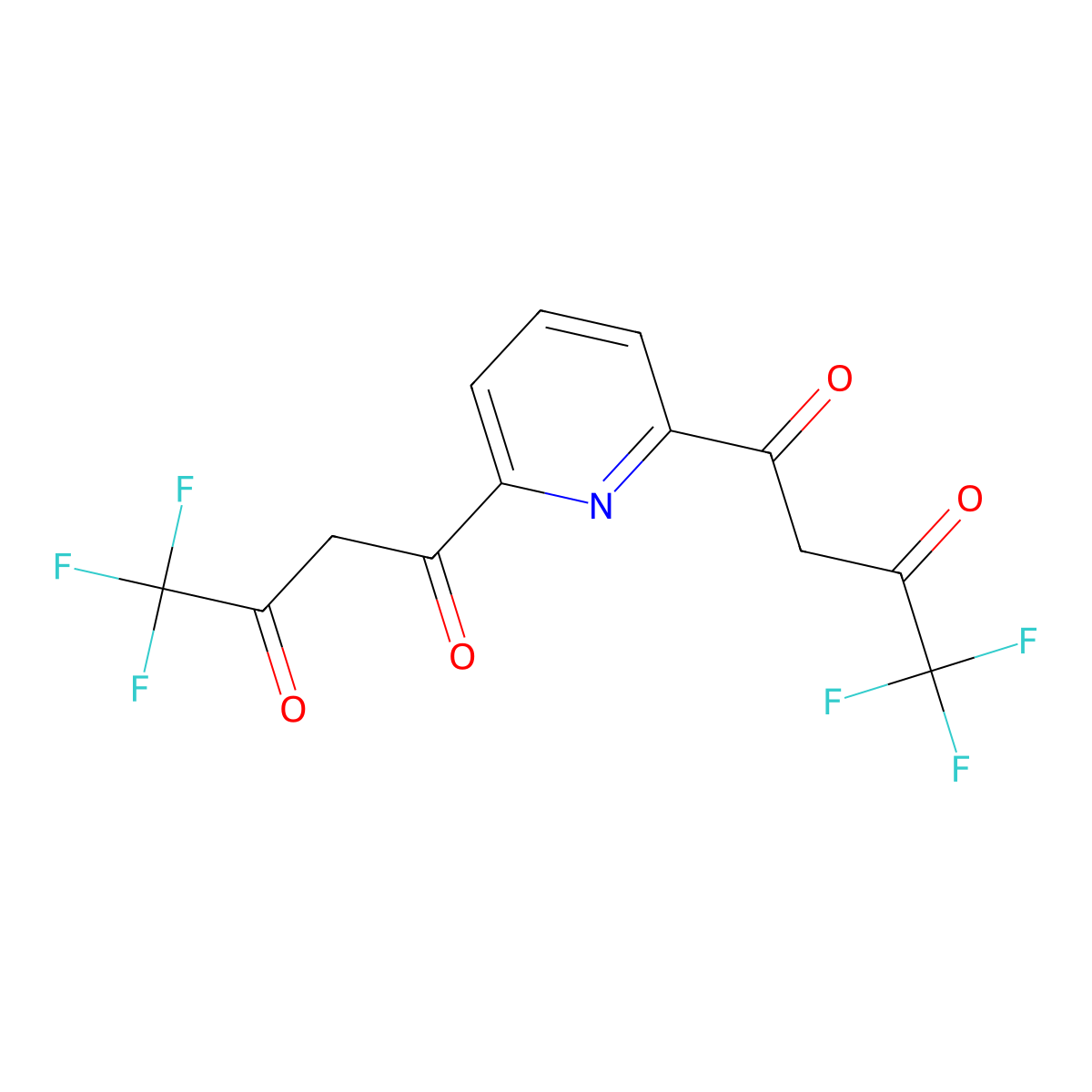 1,1'-(Pyridine-2,6-diyl)bis(4,4,4-trifluorobutane-1,3-dione) molecular structure, CAS 216299-25-1