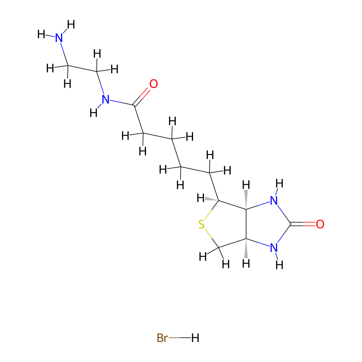 Biotin ethylenediamine hydrobromide molecular structure, CAS 216299-38-6