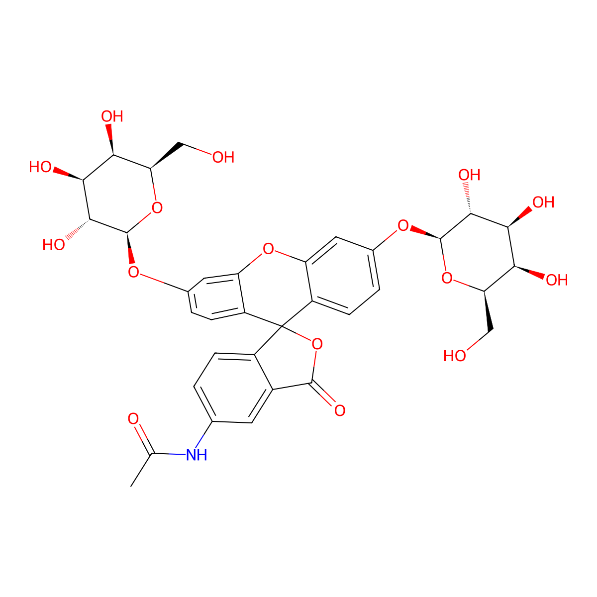 5-Acetamidofluorescein-di-(b-D-galactopyranoside) molecular structure, CAS 216299-45-5