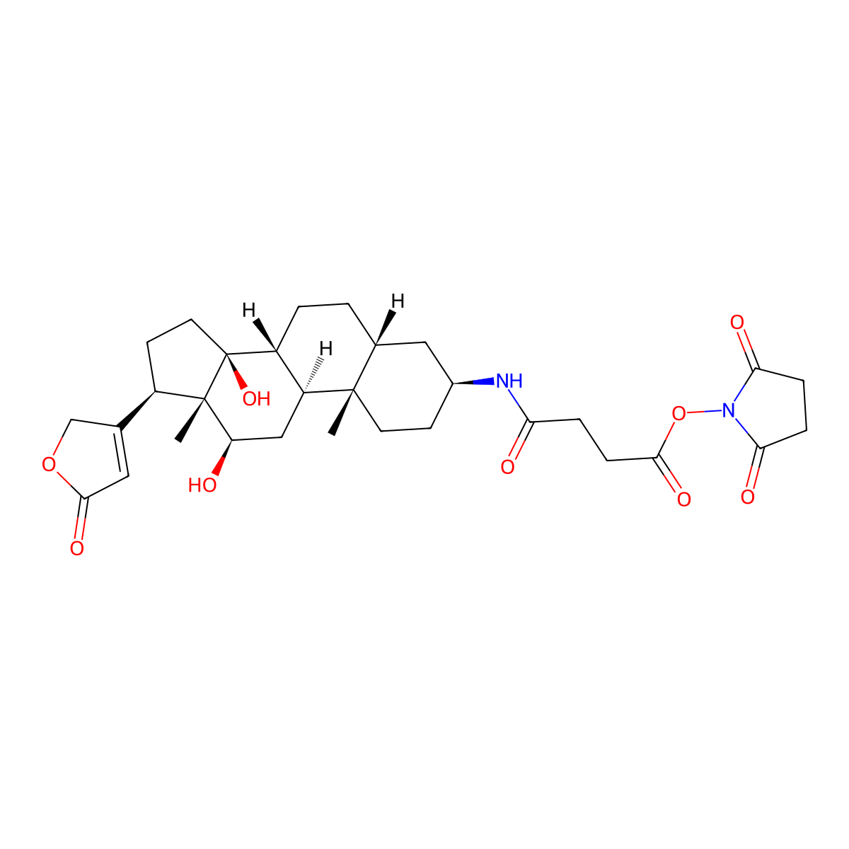 3beta-Amino-3-deoxydigitoxigenin Hemisuccinate N-Succinimidyl Ester molecular structure, CAS 216299-46-6