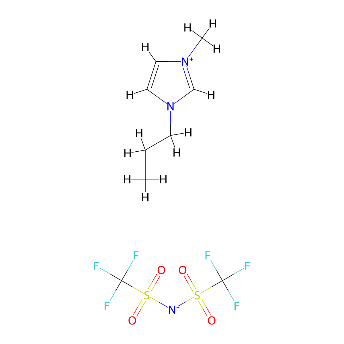 1-Methyl-3-propylimidazolium Bis(trifluoromethanesulfonyl)imide molecular structure, CAS 216299-72-8