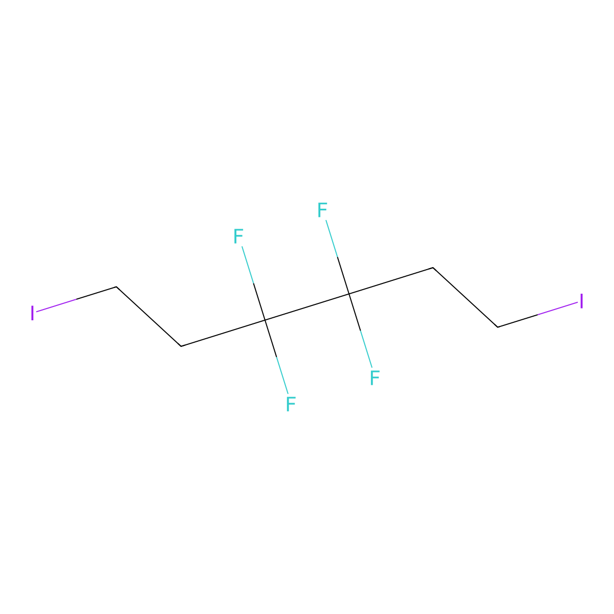 1,6-Diiodo-3,3,4,4-tetrafluorohexane molecular structure, CAS 2163-06-6