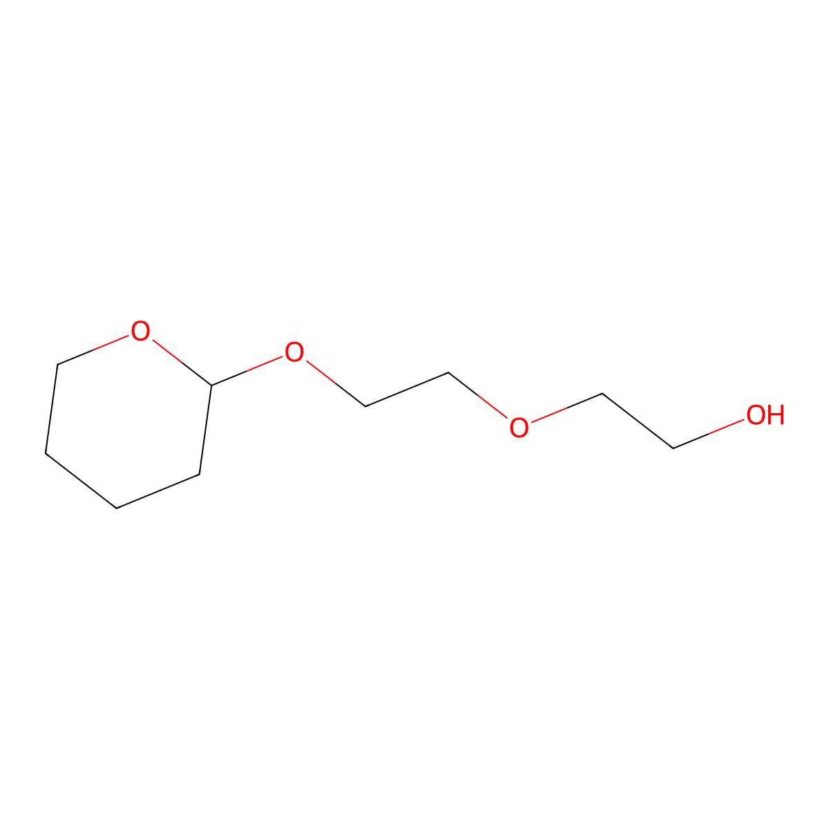 Tetrahydropyranyldiethyleneglycol molecular structure, CAS 2163-11-3