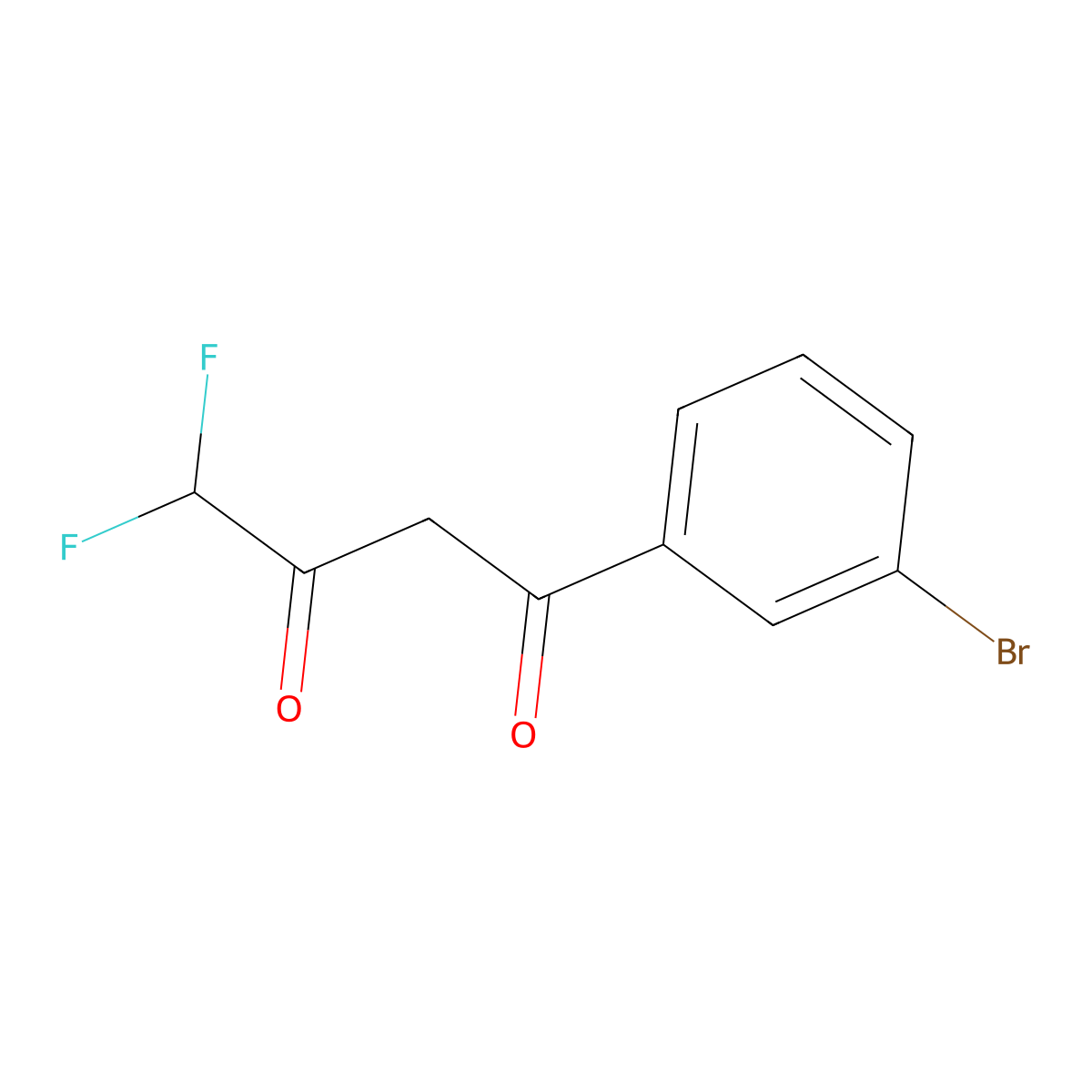 1-(3-Bromophenyl)-4,4-difluorobutane-1,3-dione molecular structure, CAS 216300-86-6
