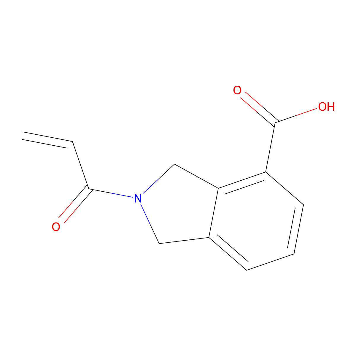 2-(prop-2-enoyl)-2,3-dihydro-1H-isoindole-4-carboxylicacid molecular structure, CAS 2163002-91-1