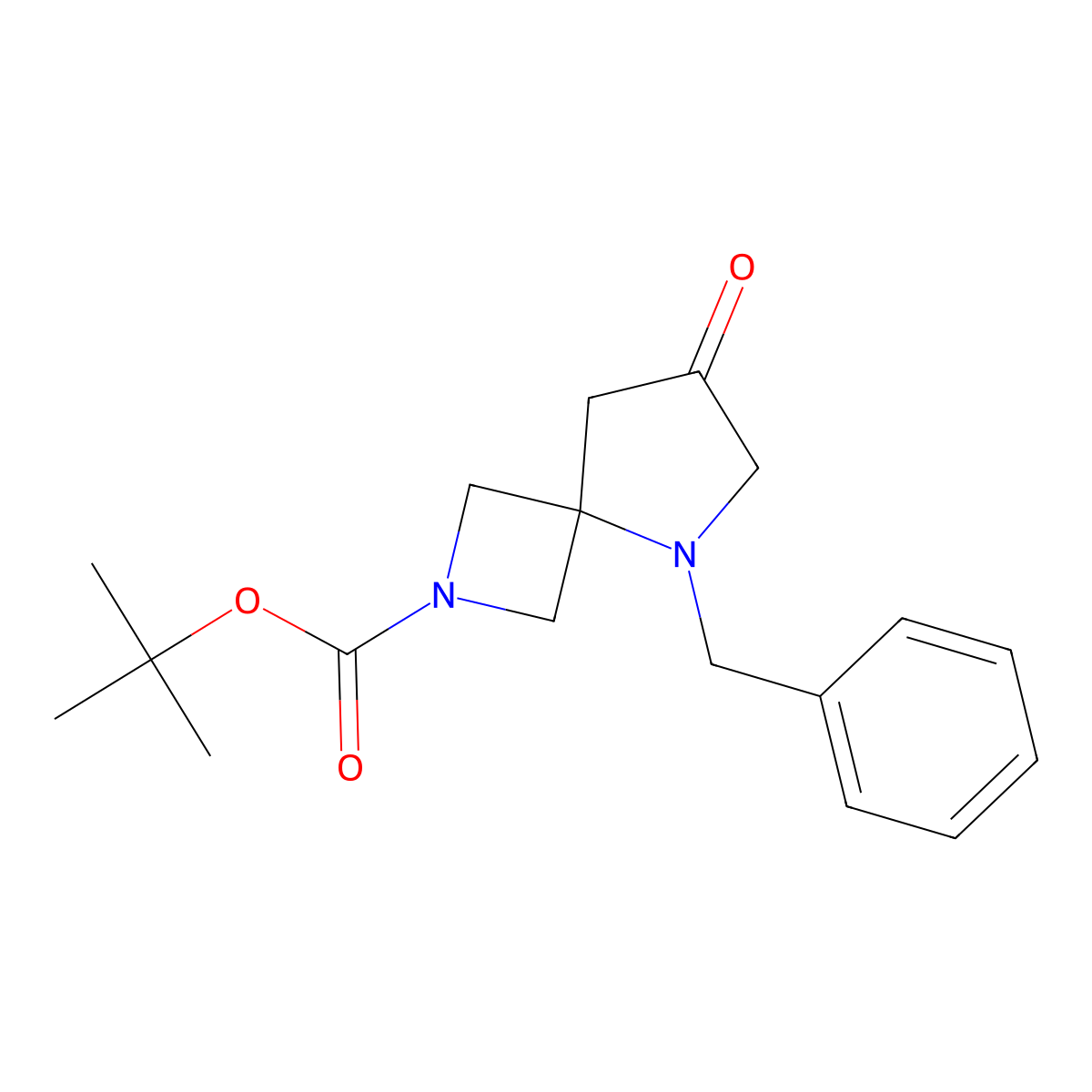 Tert-butyl 5-benzyl-7-oxo-2,5-diazaspiro[3.4]octane-2-carboxylate molecular structure, CAS 2163007-43-8