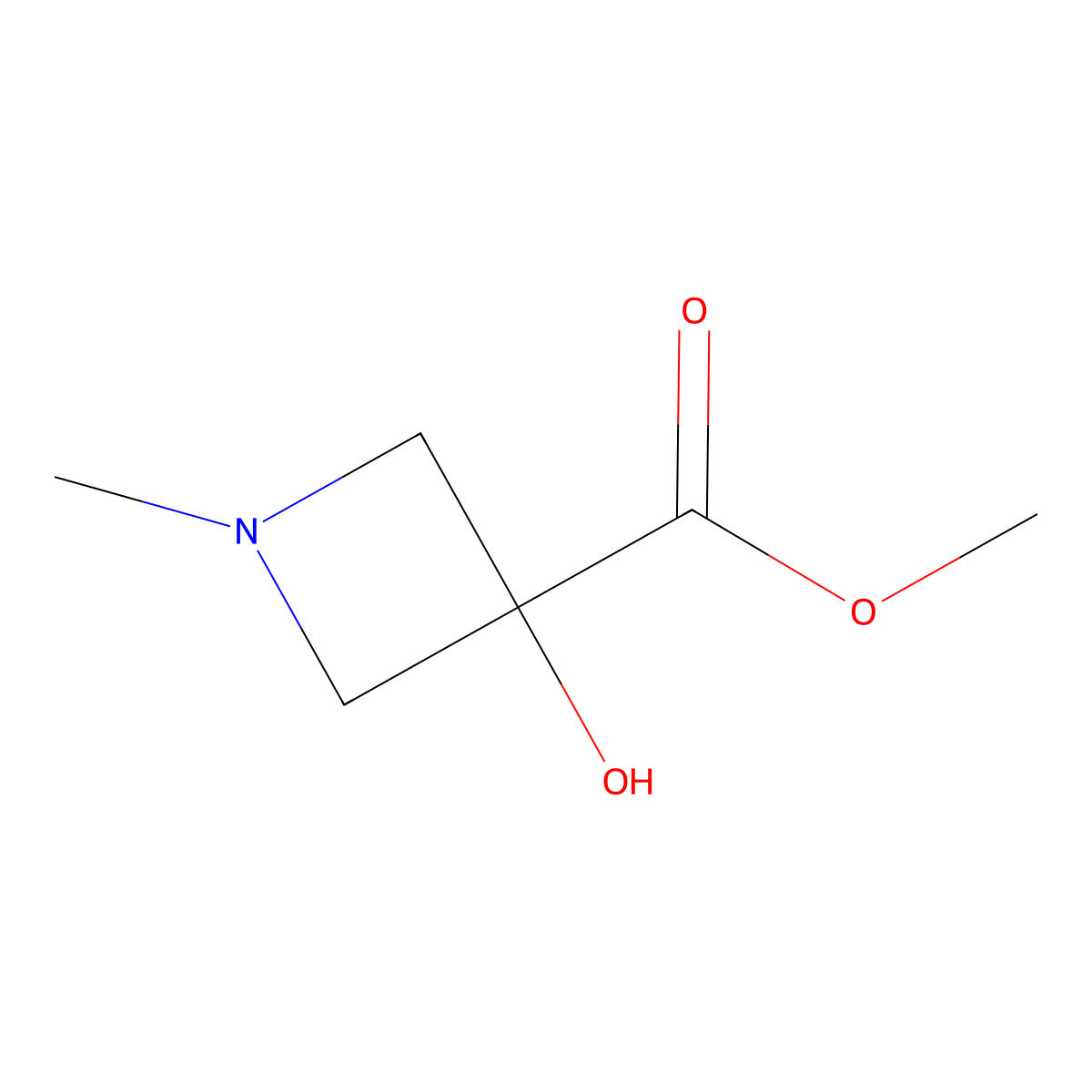 Methyl 3-hydroxy-1-methylazetidine-3-carboxylate molecular structure, CAS 2163033-42-7