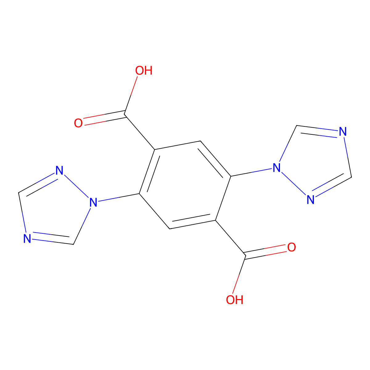 2,5-di(1H-1,2,4-triazol-1-yl)terephthalic acid molecular structure, CAS 2163052-04-6