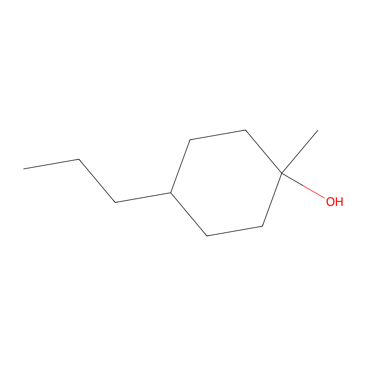 1-Methyl-4-propylcyclohexan-1-ol molecular structure, CAS 216306-22-8