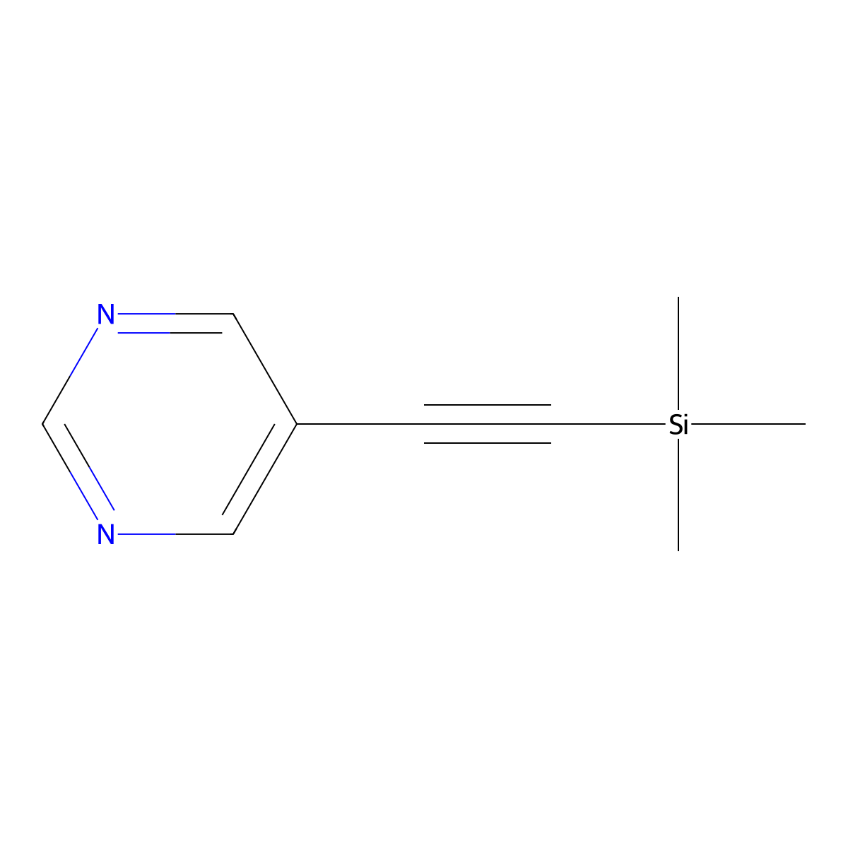5-((Trimethylsilyl)ethynyl)pyrimidine molecular structure, CAS 216309-28-3