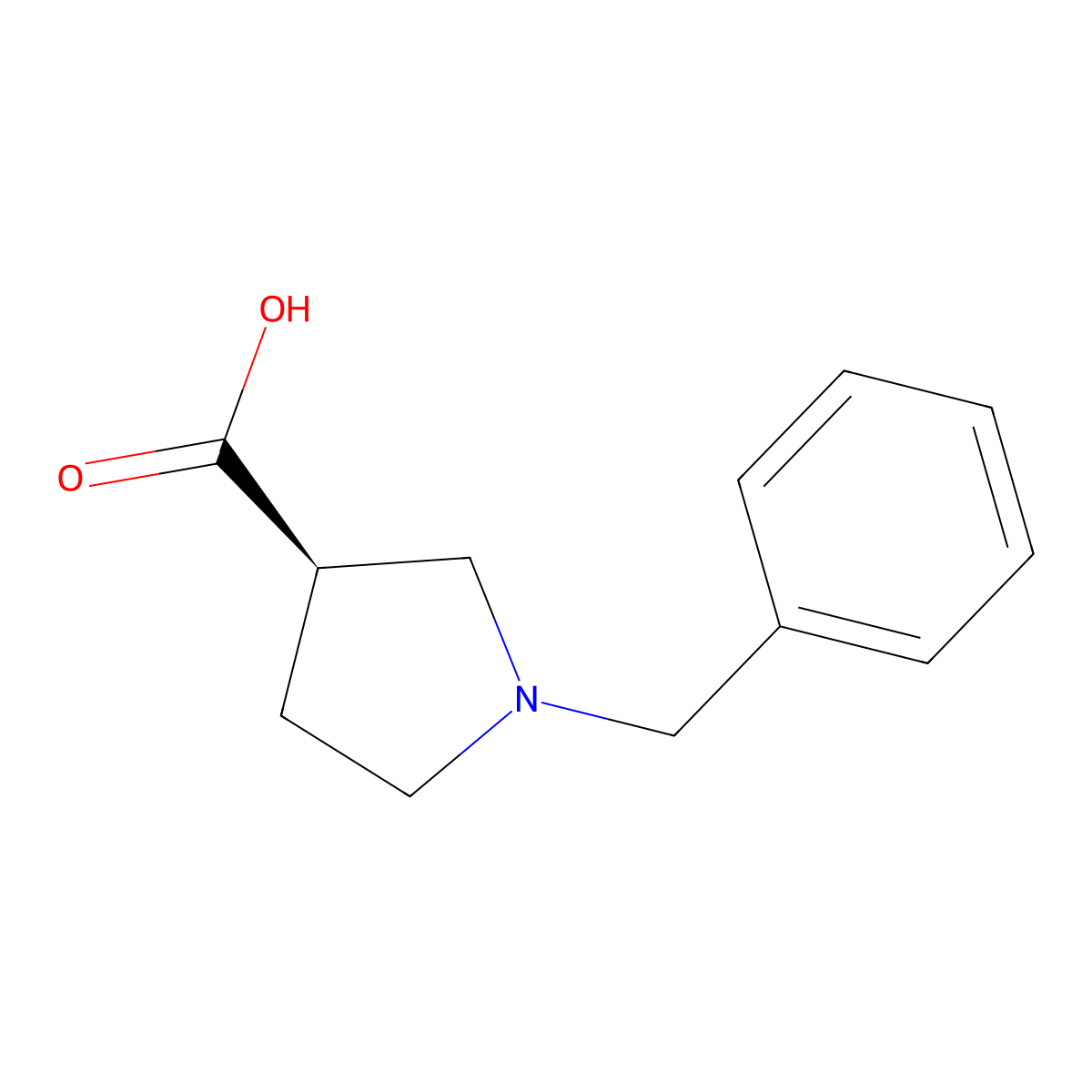 (R)-1-Benzyl-pyrrolidine-3-carboxylic acid molecular structure, CAS 216311-57-8