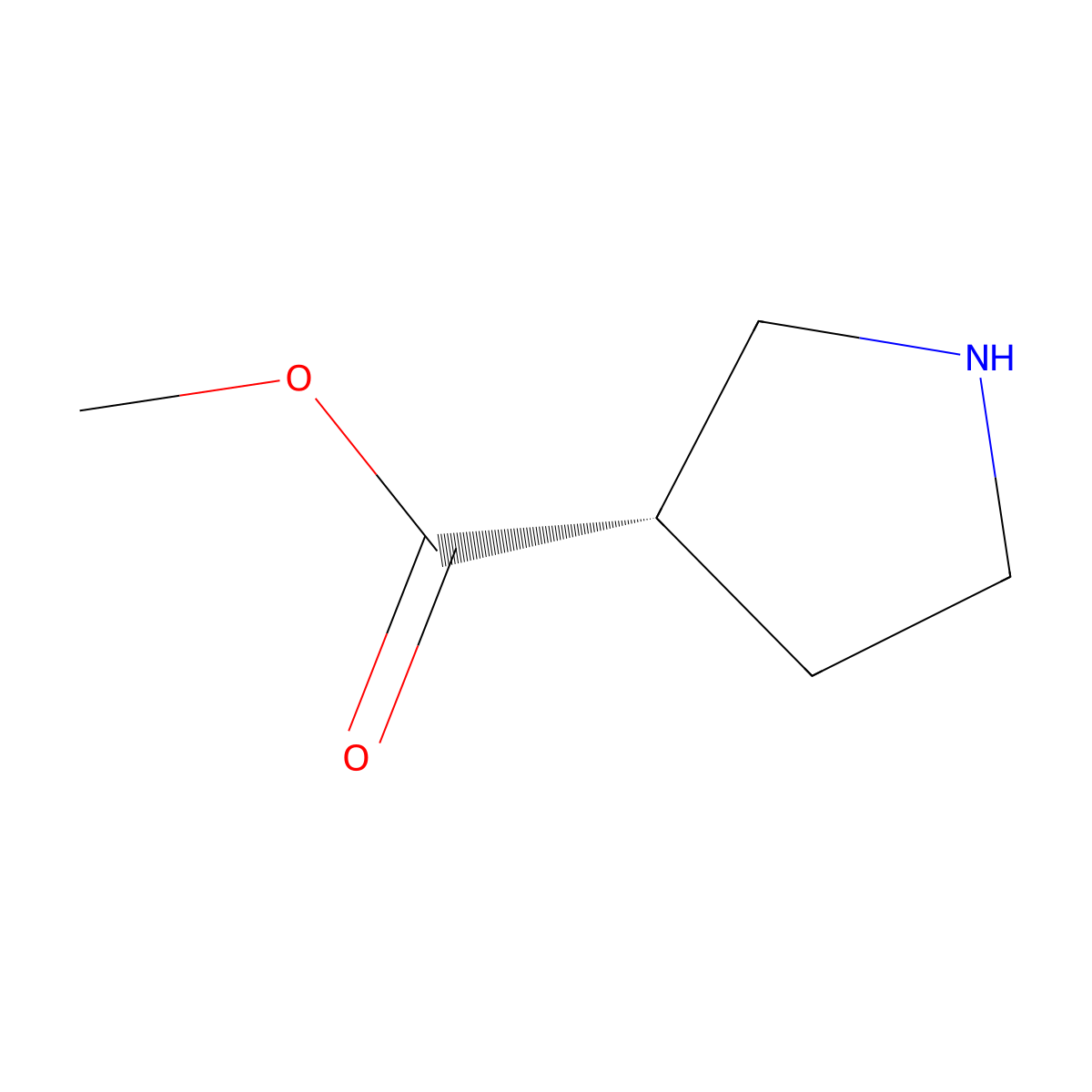(S)-Methyl pyrrolidine-3-carboxylate molecular structure, CAS 216311-60-3