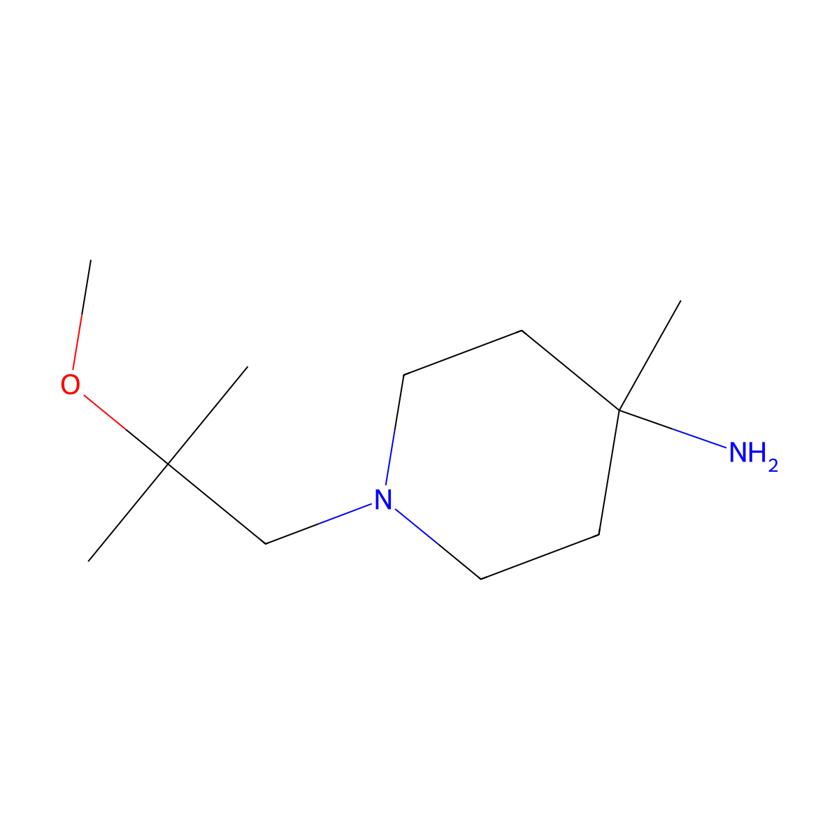 1-(2-Methoxy-2-methylpropyl)-4-methylpiperidin-4-amine molecular structure, CAS 2163122-59-4