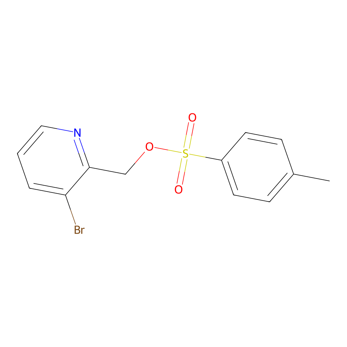 (3-Bromopyridin-2-yl)methyl 4-methylbenzene-1-sulfonate molecular structure, CAS 2163164-35-8