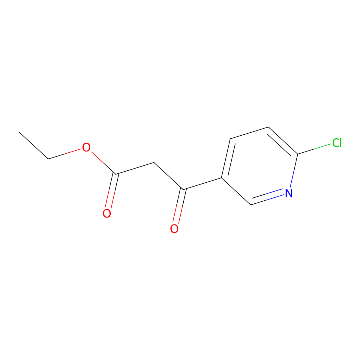 Ethyl 3-(6-chloropyridin-3-yl)-3-oxopropanoate molecular structure, CAS 216317-64-5