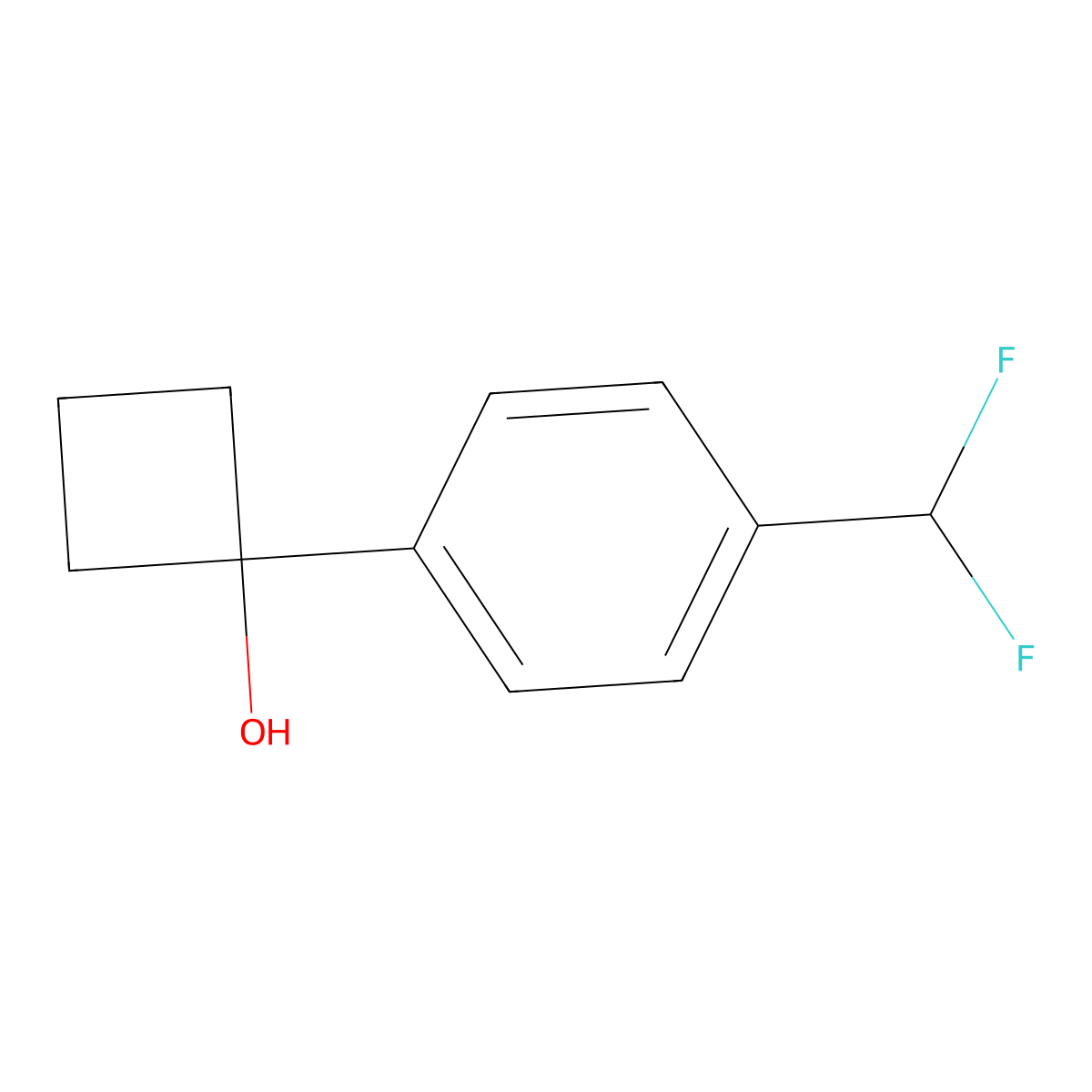 1-(4-(Difluoromethyl)phenyl)cyclobutanol molecular structure, CAS 2163182-02-1