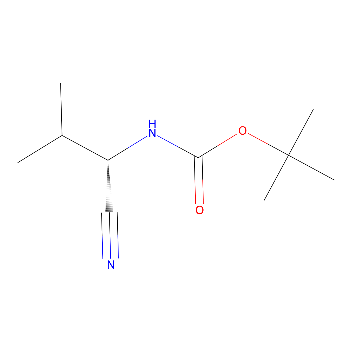 (S)-tert-Butyl (1-cyano-2-methylpropyl)carbamate molecular structure, CAS 216319-90-3