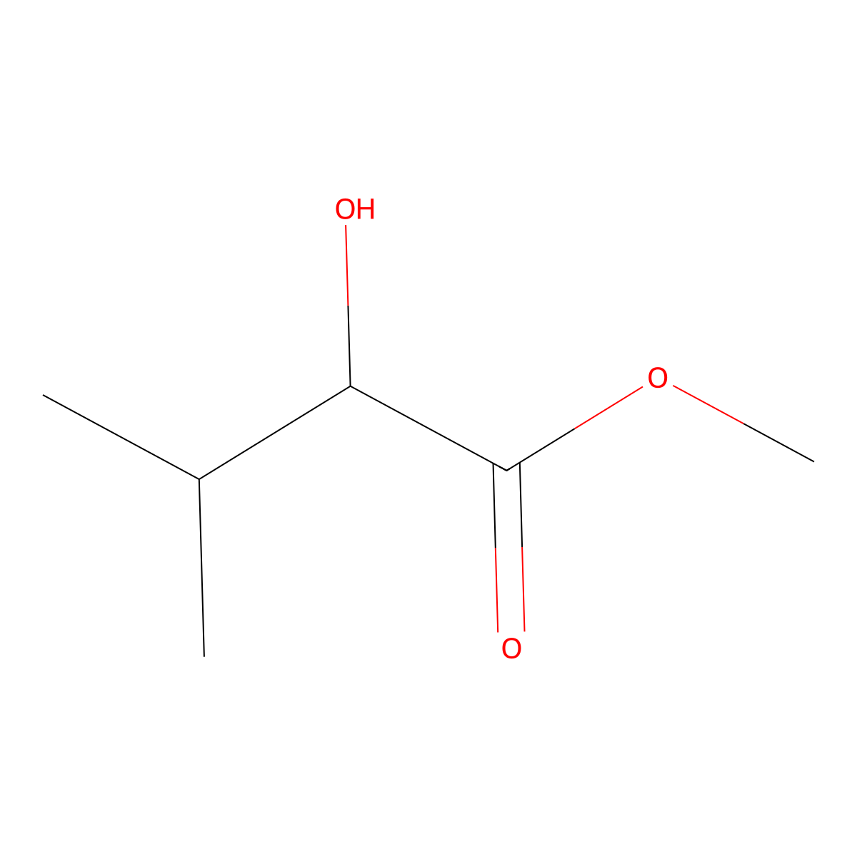 Methyl 2-hydroxy-3-methylbutanoate molecular structure, CAS 21632-23-5