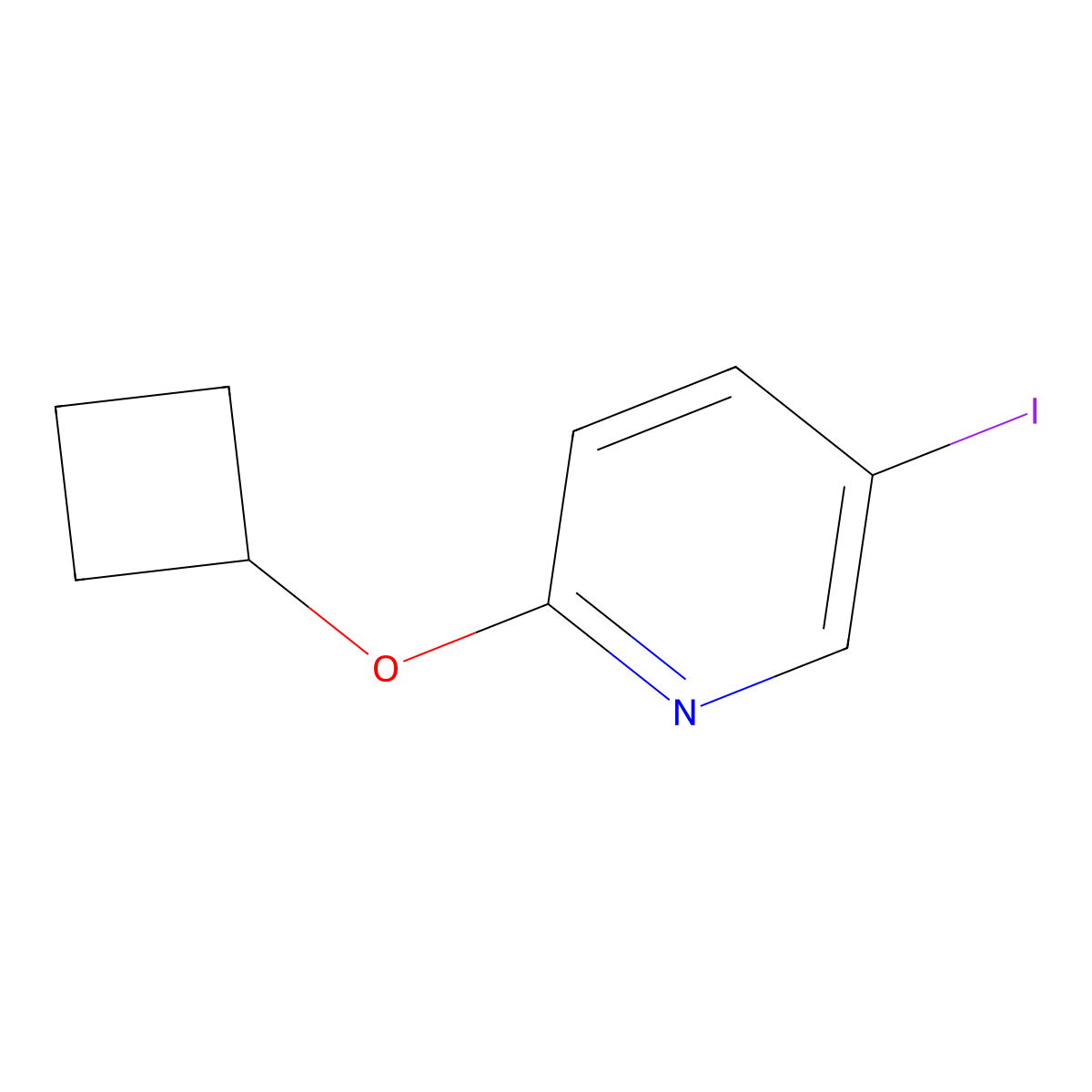 2-(Cyclobutyloxy)-5-iodopyridine molecular structure, CAS 2163205-70-5