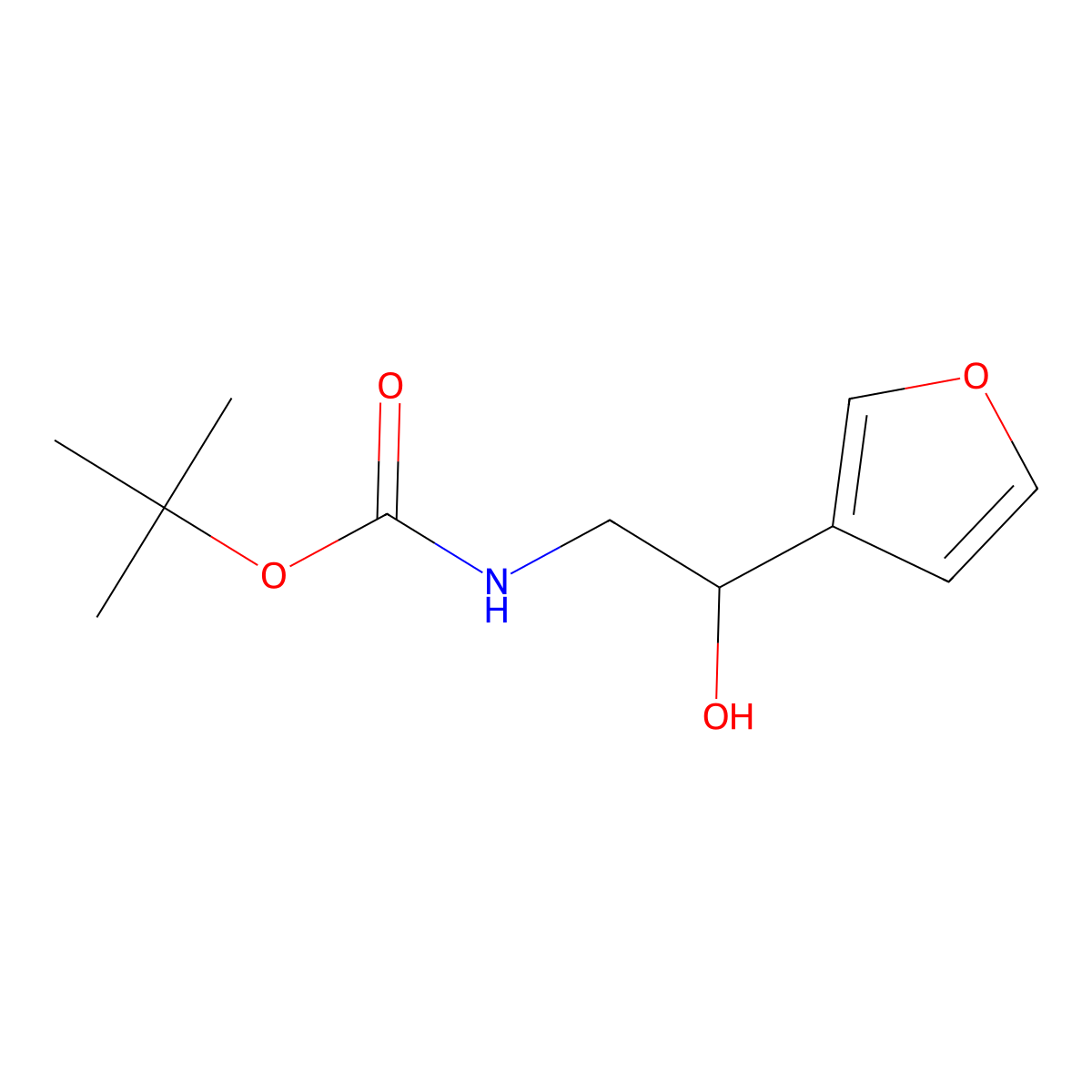 tert-butyl N-[2-(furan-3-yl)-2-hydroxyethyl]carbamate molecular structure, CAS 2163227-87-8
