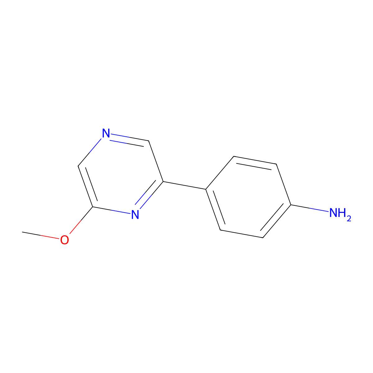 4-(6-Methoxy-2-pyrazinyl)benzenamine molecular structure, CAS 2163285-00-3