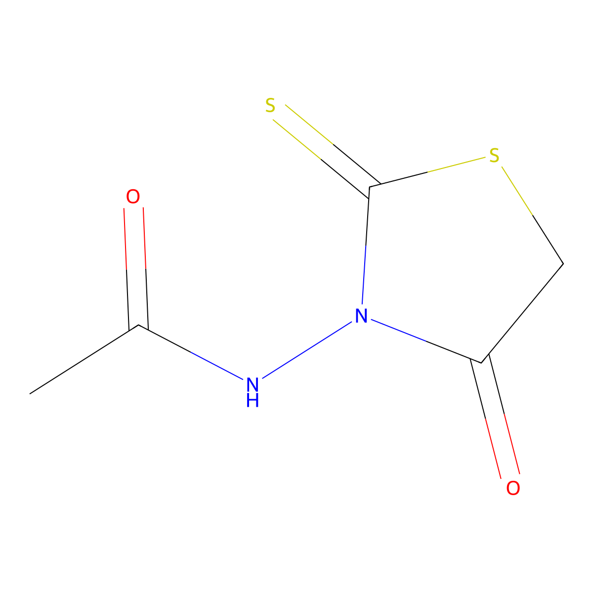 N-(4-oxo-2-sulfanylidene-1,3-thiazolidin-3-yl)acetamide molecular structure, CAS 21633-59-0