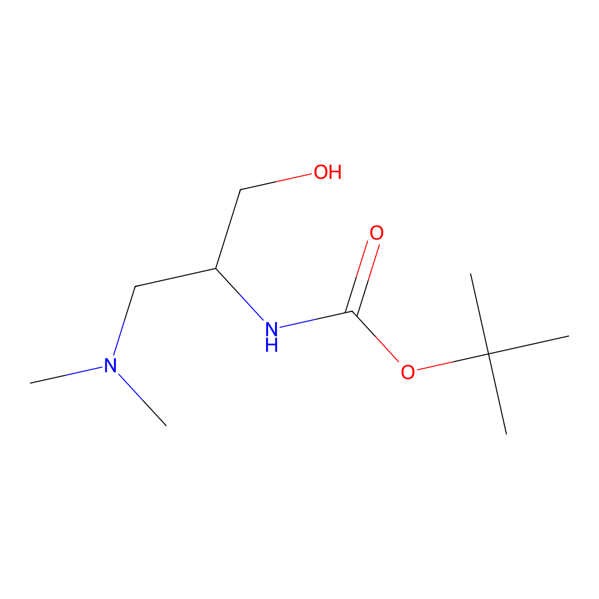 tert-butyl N-[1-(dimethylamino)-3-hydroxypropan-2-yl]carbamate molecular structure, CAS 2163319-63-7