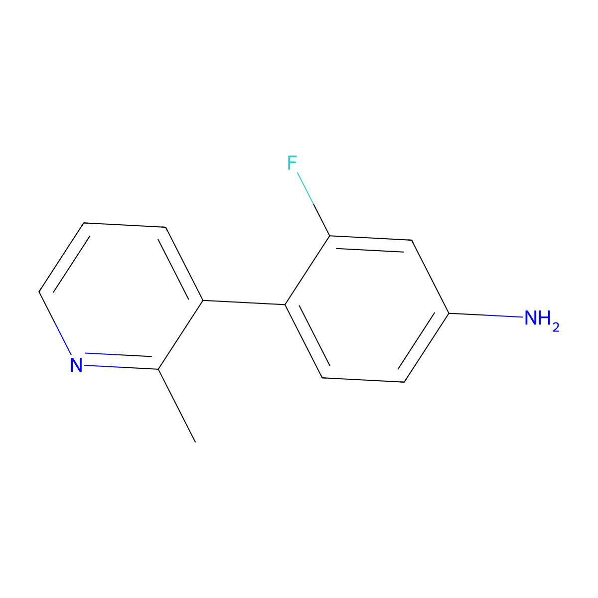 3-Fluoro-4-(2-methylpyridin-3-yl)aniline molecular structure, CAS 2163341-84-0