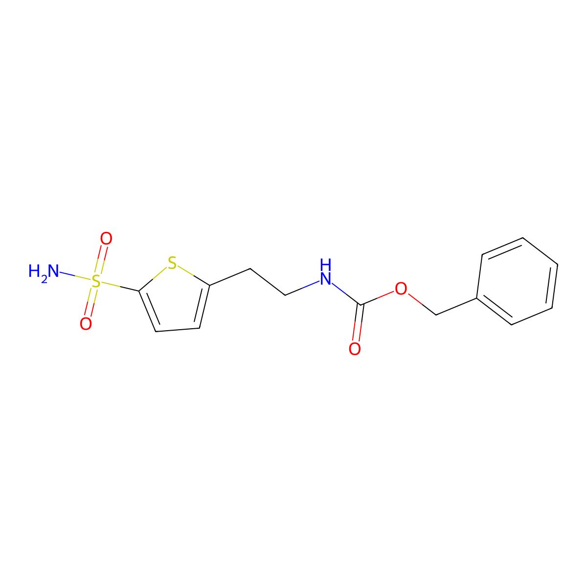 benzyl N-[2-(5-sulfamoylthiophen-2-yl)ethyl]carbamate molecular structure, CAS 2163396-21-0