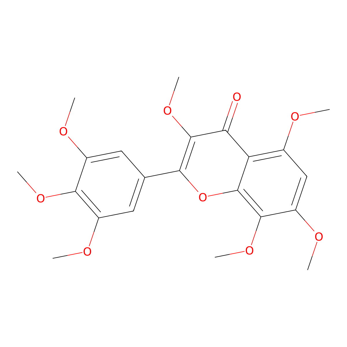 Hibiscetin heptamethyl ether molecular structure, CAS 21634-52-6
