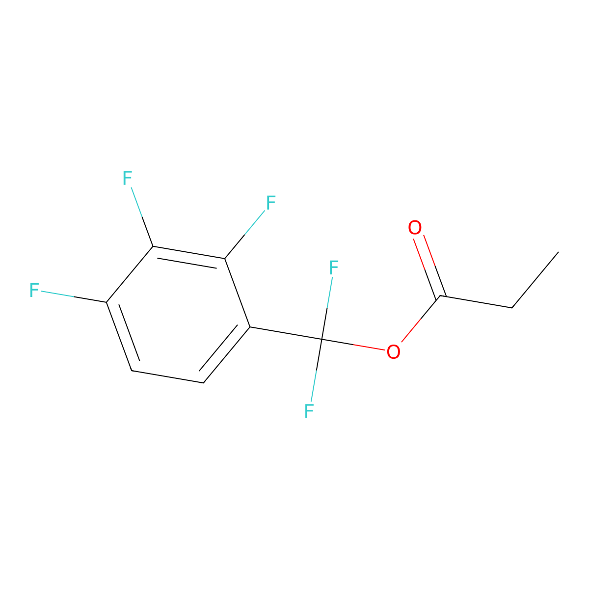 Difluoro(2,3,4-trifluorophenyl)methyl propanoate molecular structure, CAS 21634-97-9