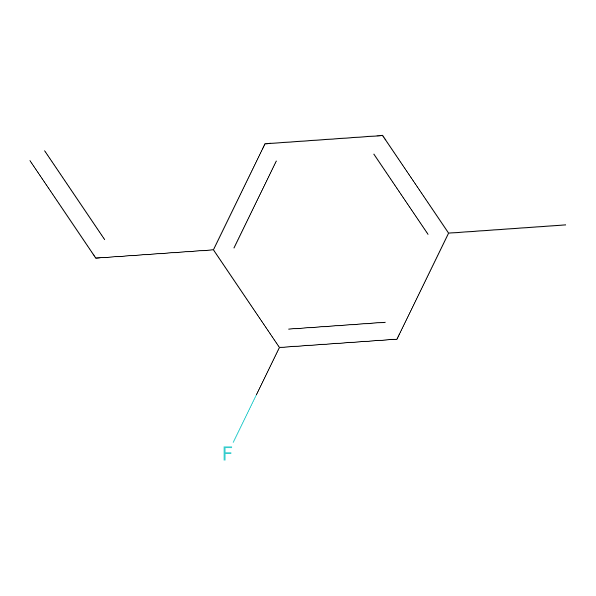 2-Fluoro-4-methyl-1-vinylbenzene molecular structure, CAS 2163436-31-3