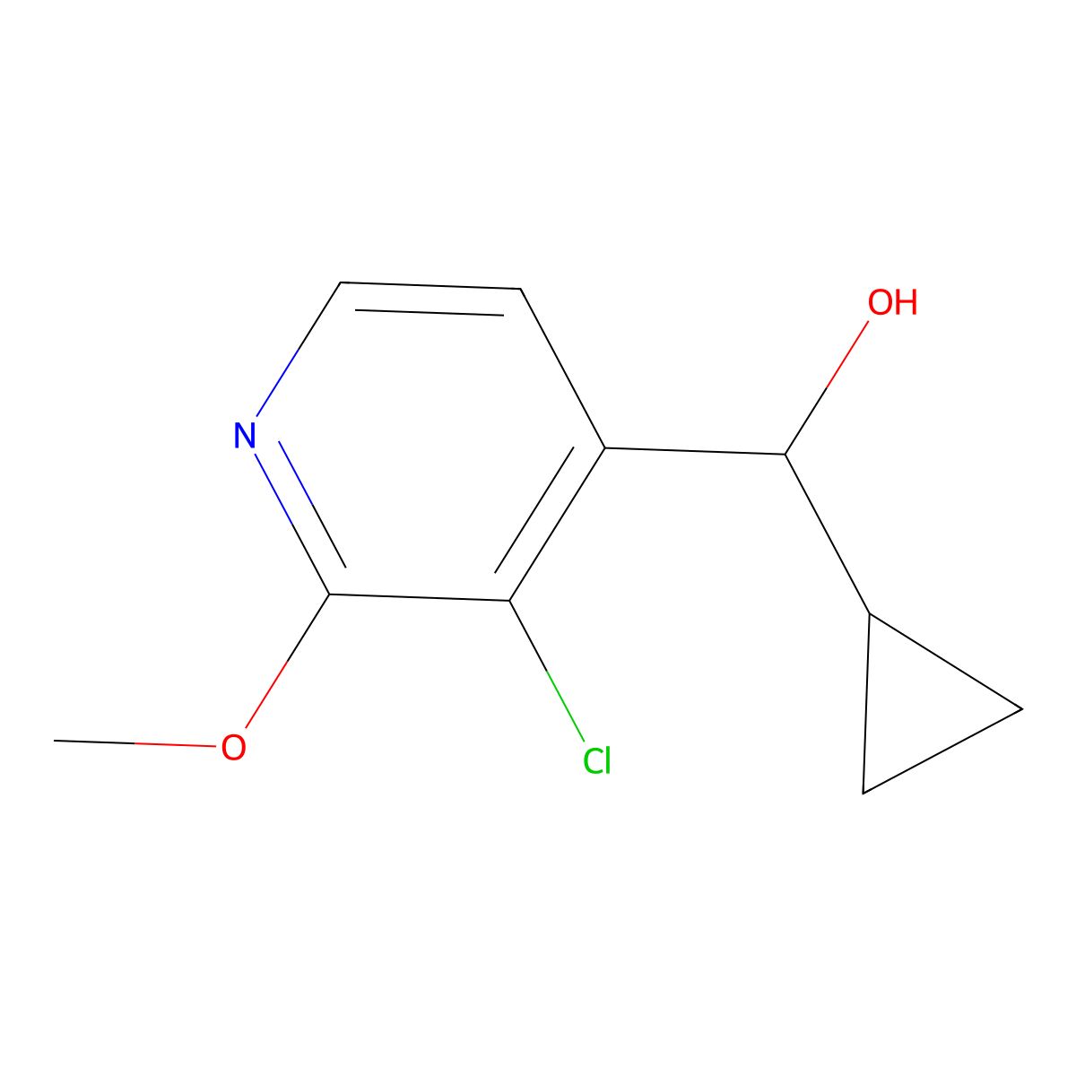 (3-Chloro-2-methoxypyridin-4-yl)(cyclopropyl)methanol molecular structure, CAS 2163469-25-6