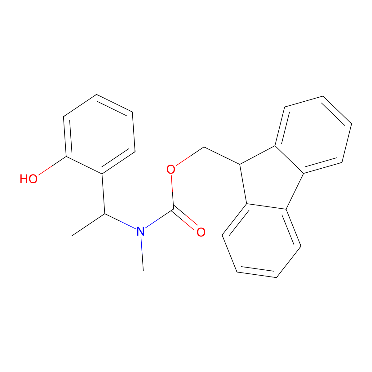 (9H-fluoren-9-yl)methyl N-[1-(2-hydroxyphenyl)ethyl]-N-methylcarbamate molecular structure, CAS 2163487-03-2