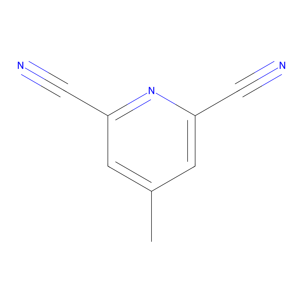 4-Methylpyridine-2,6-dicarbonitrile molecular structure, CAS 21635-92-7