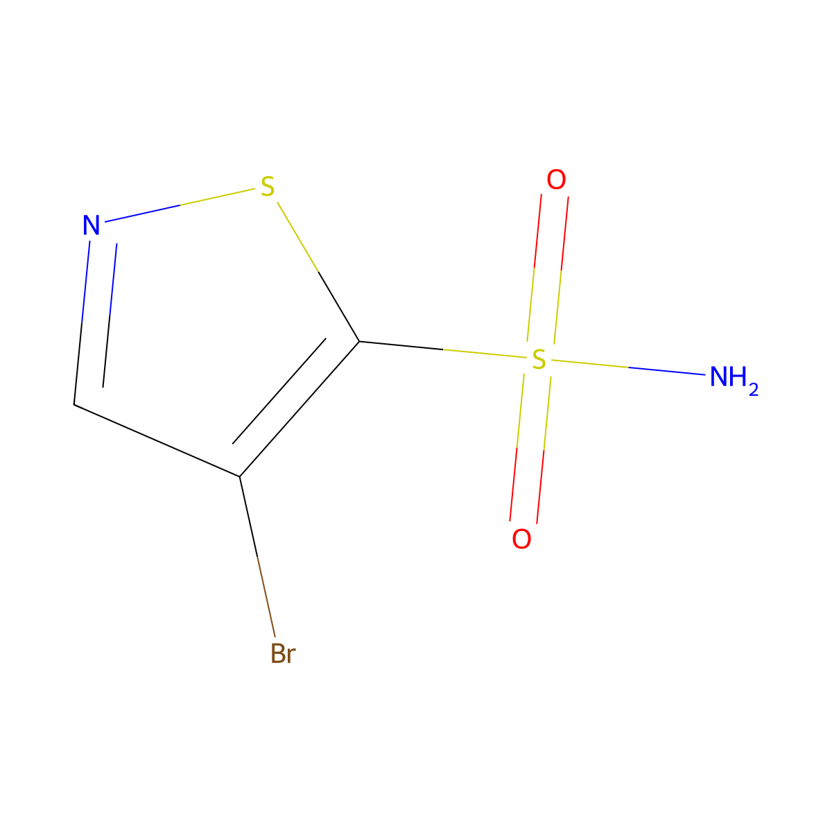 4-Bromo-1,2-thiazole-5-sulfonamide molecular structure, CAS 2163518-39-4