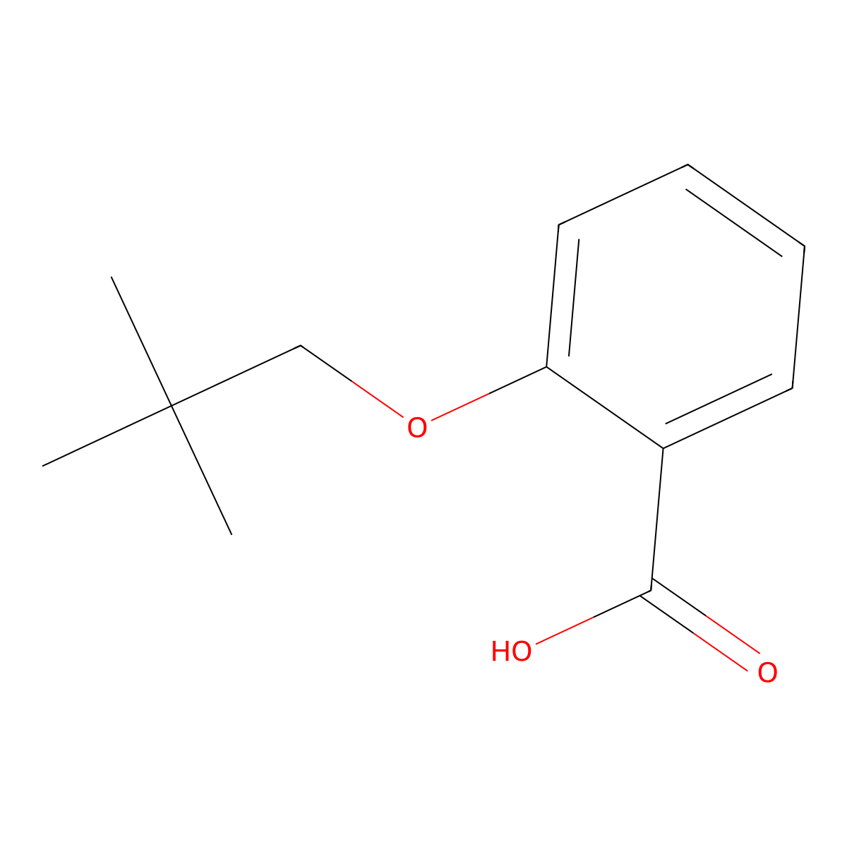 2-(2,2-Dimethylpropoxy)benzoic acid molecular structure, CAS 2163563-77-5