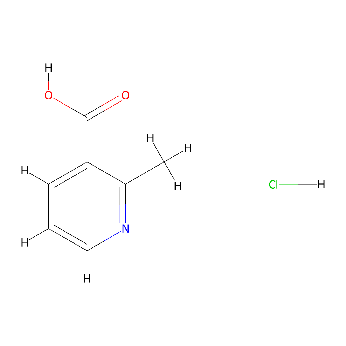 2-Methylnicotinic acid hydrochloride molecular structure, CAS 21636-09-9