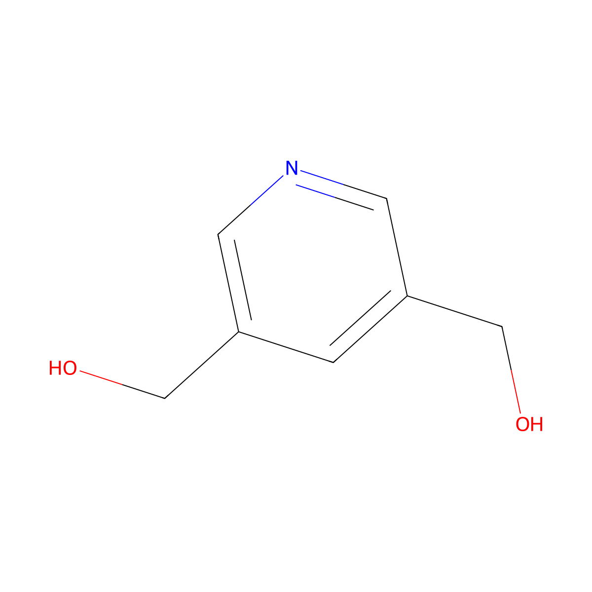 Pyridine-3,5-diyldimethanol molecular structure, CAS 21636-51-1