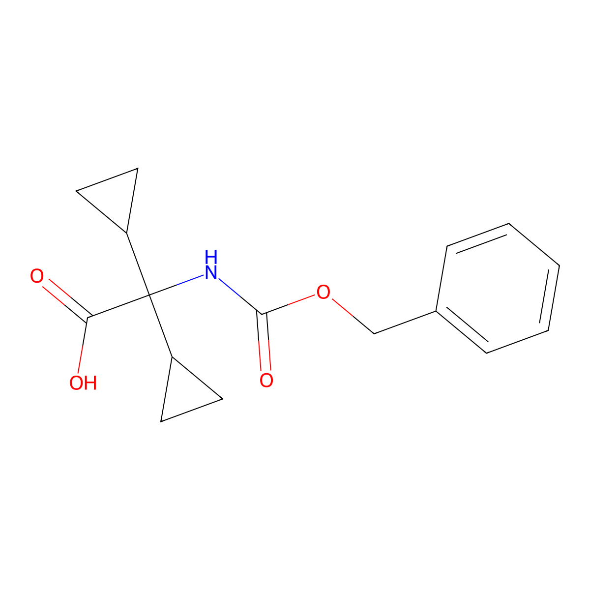 2-{[(Benzyloxy)carbonyl]amino}-2,2-dicyclopropylacetic acid molecular structure, CAS 216362-32-2