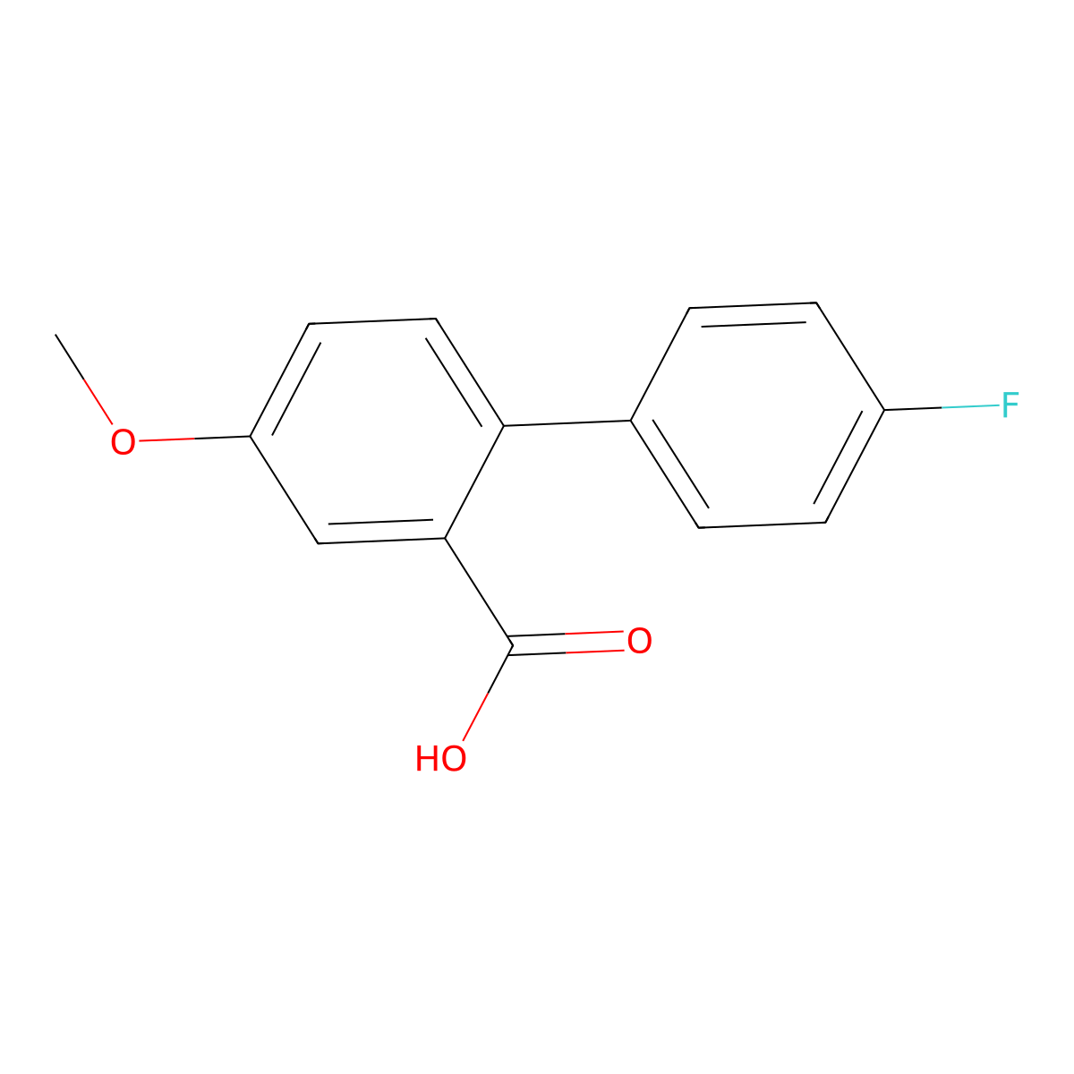 2-(4-Fluorophenyl)-5-methoxybenzoic acid molecular structure, CAS 216367-16-7