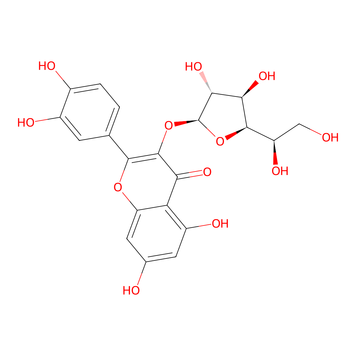 Isoquercitrin molecular structure, CAS 21637-25-2