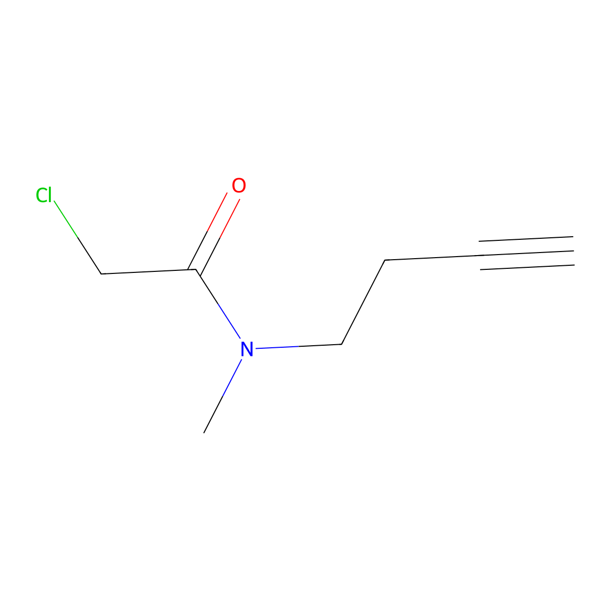 N-(but-3-yn-1-yl)-2-chloro-N-methylacetamide molecular structure, CAS 2163758-31-2
