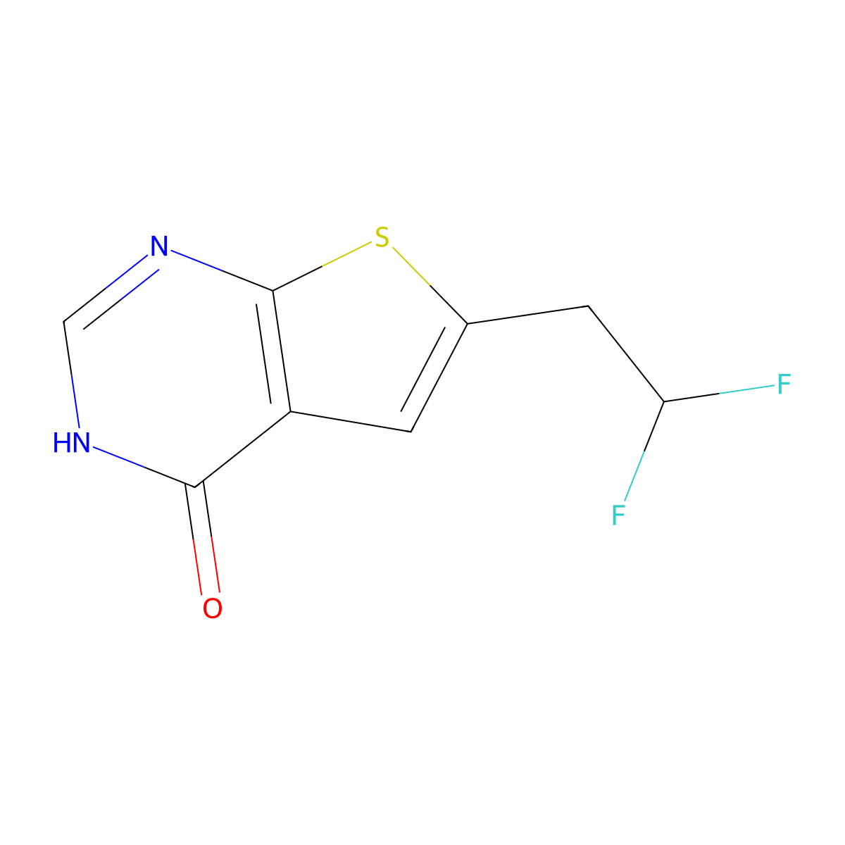6-(2,2-Difluoroethyl)thieno[2,3-d]pyrimidin-4(3H)-one molecular structure, CAS 2163771-90-0