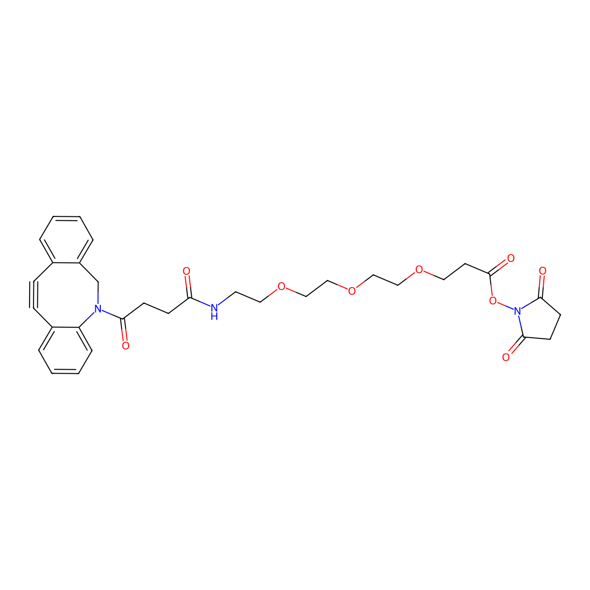 DBCO-PEG3-NHS ester molecular structure, CAS 2163772-16-3