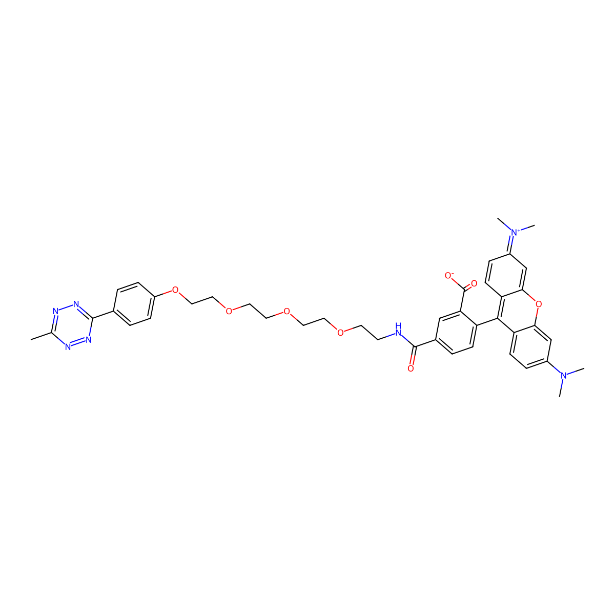 TAMRA-PEG4-Methyltetrazine molecular structure, CAS 2163772-19-6