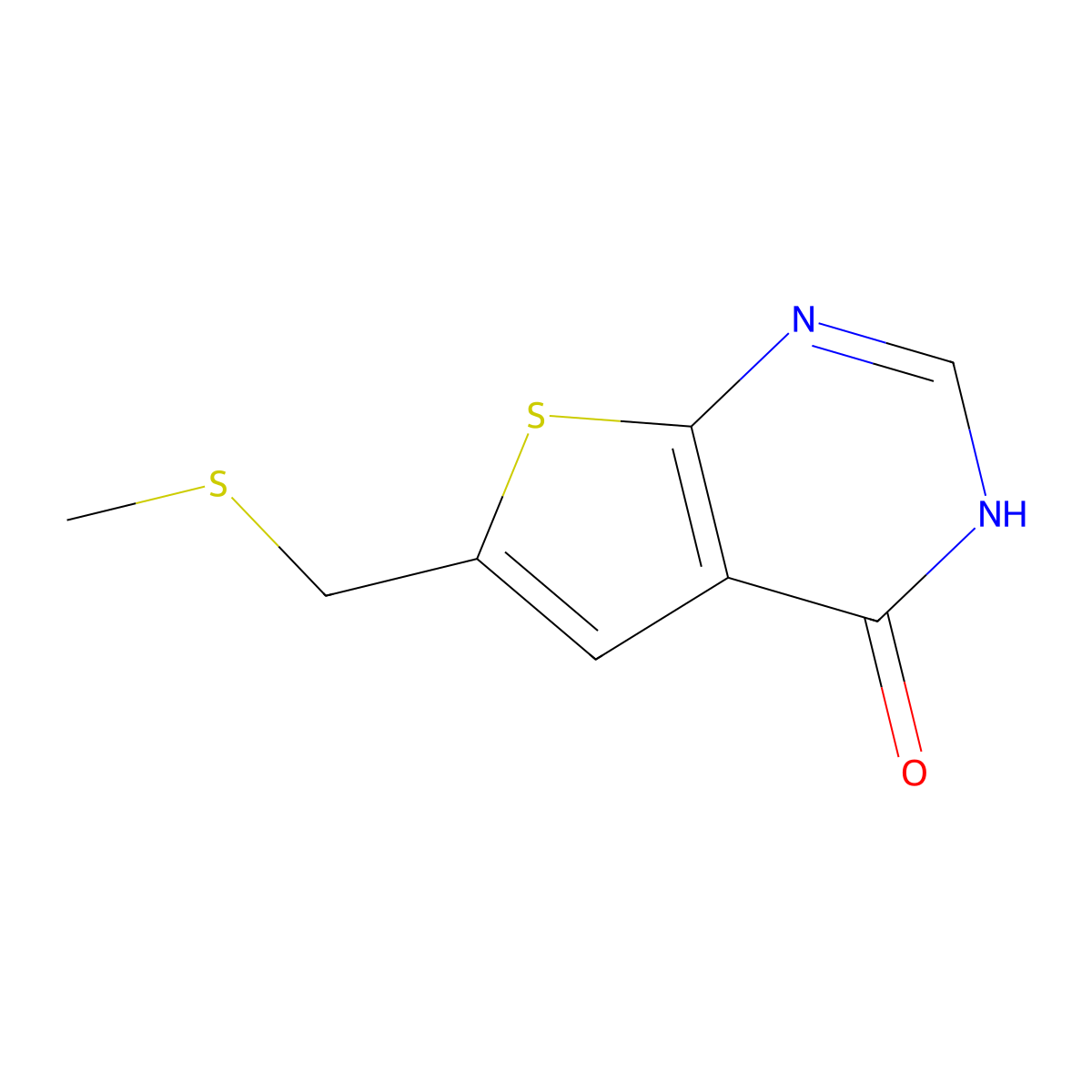 6-((Methylthio)methyl)thieno[2,3-d]pyrimidin-4(3H)-one molecular structure, CAS 2163772-40-3