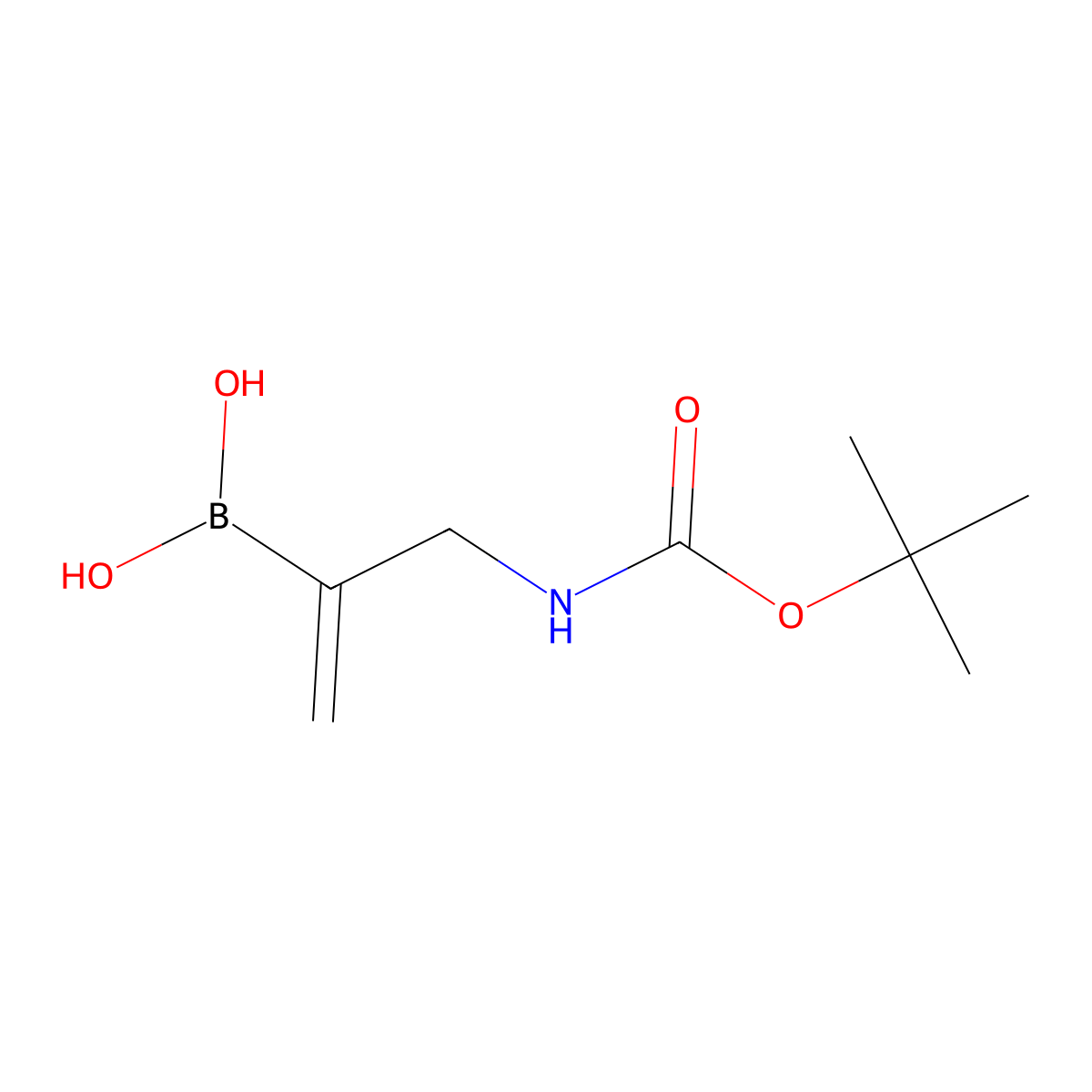 (3-{[(Tert-butoxy)carbonyl]amino}prop-1-en-2-yl)boronic acid molecular structure, CAS 2163780-05-8