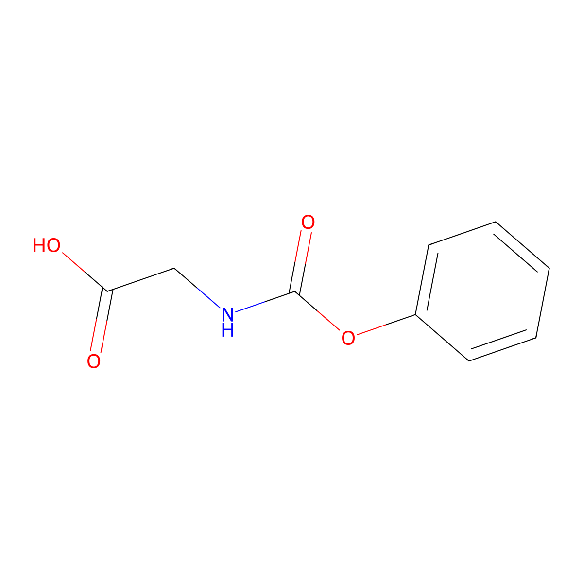 2-[(Phenoxycarbonyl)amino]acetic acid molecular structure, CAS 21639-05-4