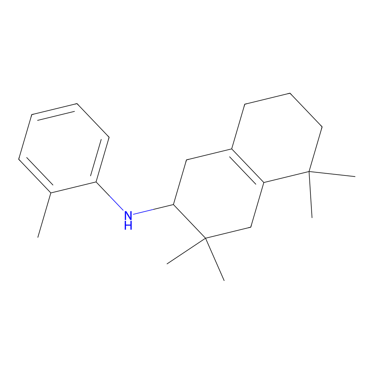 3,3,5,5-tetramethyl-N-(2-methylphenyl)-1,2,4,6,7,8-hexahydronaphthalen-2-amine molecular structure, CAS 216391-41-2